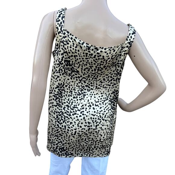 St. John S Silk Tunic Tan Black Leopard Print Sleeveless Shell Top Pre Fall 2015 - Picture 7 of 10